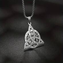 Collier pendentif avec nœud celtique de sorcière viking pour hommes, chaîne à runes, Odin gothique, acier inoxydable, amulette de protection, cadeaux de bijoux