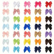 50/100pcs Mini Satin Bow, Assorted Colors - Polyester Handmade No Feather Bows, DIY Crafts, Garment Accessories, And Elegant Gift Wrapping Decorations