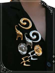 Broche géométrique en acier inoxydable pour femmes, accessoire mode, cadeau de mode