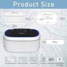 Ultrasonic Cleaner Machine 45000Hz Jewellery Cleaner 5 Timer 3 Power Settings, 550ML Ultrasonic Cleaner With LED Lights For Retainers Jewelry Rings Glasses Dentures - UK Plug(220-240V) - View 9