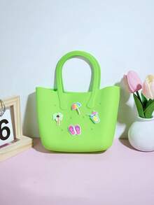 1 chiếc túi tote rỗng bằng silicon dùng cho DIY, cha mẹ và con cái, lưu trữ, sử dụng ở bãi biển, thích hợp để đựng điện thoại, túi đeo chéo, túi đựng đồ cho bà bầu - Túi đi biển loại A - Xem 16