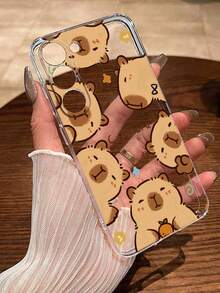 Cute Capybara Cartoon Characters Printed Transparent Phone Protective Case Cover Compatible With IPhone Galaxy Waterproof Shockproof Anti-Fall Scratch Resistant Spring Gift,International Version, Not The Domestic Version - Multicolor - View 1