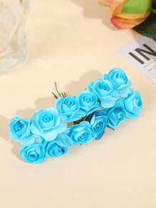 3 lots de roses miniatures artificielles en papier de couleurs mélangées, fleurs artisanales petites pour artisanat, fleurs miniatures pour bouquet de mariage. Fleurs en papier miniatures avec tiges pour artisanat DIY, scrapbooking et embellissement