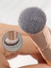 RANCAI 1pc Angled Concealer Makeup Brush, Soft Dense Bristles Suitable For Liquid, Cream, Powder Cosmetics, Creates Flawless Complexion, Champagne Gold - Multicolor - View 4