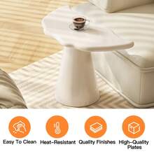 Guyii Side Table Small, Side Table Modern, Side Table Wood, Side Table Round, Side Table Affordable, Small Cloud Side Table, Modern Minimalist Cocktail Table, Irregular Nesting Table For Small Living Rooms, White. - trắng - Xem 11