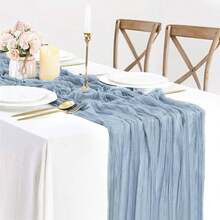 Cheesecloth Bali Boho Farmhouse Table Runner, Gauze Cheesecloth Table Cloth For Wedding Party Bride Spring Home Decor - Multicolor - View 6