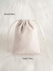 5pcs Plush Flat Pouches, Minimalist & Practical Multi-Functional - Multicolor - View 10