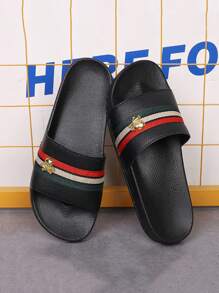 Sandalias de hombre para exteriores, chanclas de verano de EVA, zapatos de playa, chanclas para interiores y exteriores, pantuflas deportivas de moda en negro