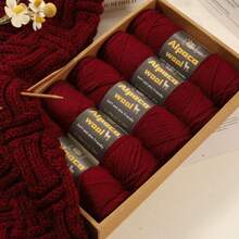 500g/245m Alpaka Wolle Garn, dickes Strickgarn für selbstgemachte Kleidung, Winterpullover, Schal, Mütze, Handschuhe, Knieschoner, Mehrfarbig, 5 Bälle/Packung