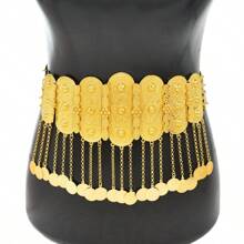 1 pièce Nouvelle chaîne de taille en métal style européen et américain, ceinture de taille avec pendentif à franges géométrique, chaîne de corps
