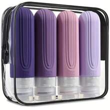 4Pcs/Set 90ml Leak Proof Travel Bottle Refillable Liquid Travel Accessories For Cosmetic Shampoo Or Lotion Graduation