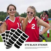 Paquete de 200/100/50 piezas Pegatinas negras para los ojos tipo parche para béisbol, cinta negra transpirable para los ojos para deportes, pegatinas negras para los ojos de fútbol