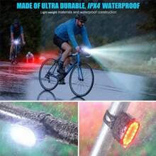 [Super Bright Bicycle Lights] Front & Rear Set, One-Key Quick Release, USB Rechargeable + 350mAh Battery Life, IPX4 Waterproof & Rainproof Design, Night Riding Safety Warning Light