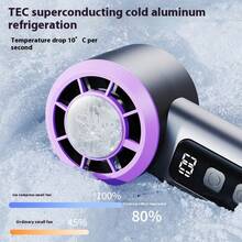 100W Super Conduction Refrigeration Fan, Infinitely Variable Speed Turbine Mini Fan, Oversized High-Speed Powerful Handheld Fan, Suitable For Outdoor, Travel, Home, And Office Desk - Multicolor - View 6