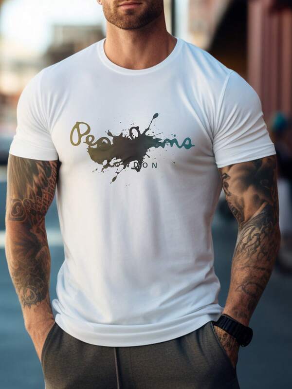 Camiseta de manga corta casual de verano para hombre con cuello redondo, camiseta deportiva tipo novio para usar en primavera/otoño, ropa deportiva para exteriores, ropa para el gimnasio y culturismo