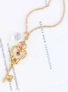 1 pieza Collar de Sailor Moon con diseño de anime y dibujos animados, collar exquisito de moda, cadena para clavícula con estilo kawaii, transformación de tarjeta Sakura, collar de niña con corazón ins.