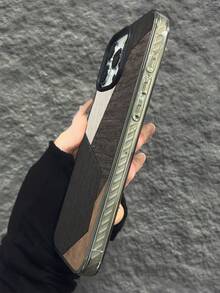 镜面复古木纹图案软TPU防摔手机壳，适用于和S15/S15 Plus/S15 Pro/S15 Pro Max - 彩色 - 查看 5