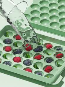 1 pieza Molde redondo de 33 rejillas para hacer bolas de hielo con tapa, herramienta para hacer hielo en esferas, fabricante de bolas de hielo con gran capacidad, opciones de múltiples colores, material de PP de fácil llenado y desmoldado, ideal para whisky, cócteles y bebidas frías, diseño ahorra espacio, perfecto para barras y fiestas en el hogar, se recomienda lavar a mano