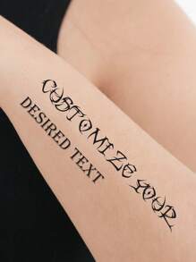 LICVIC 1-20pcs Custom Text Temporary Tattoo Stickers, Personalized Tattoo Sticker, Customizable Valentine's Day Gifts, Customized Letter Tattoo Stickers, Quote Tattoos, Suitable For Birthday Gifts Colorful, Leisure, Basics, Casual, Soft, Unique, Customized, Personalized, Custom, Ideal Gifts For Her, Girlfriend, Her, Boyfriend, Friends, Easy Comfort