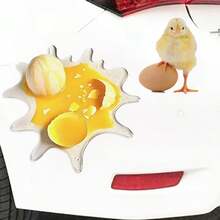 1pc Creative Car Scratch Protector, Funny Chicken And Egg Design, Waterproof Self-Adhesive - Multicolor - View 2