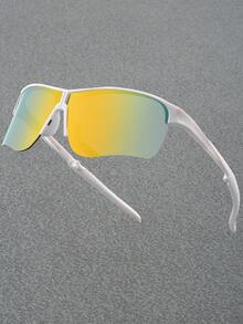 1 Pair Unisex & Kids Large Frame Half-Rim Foldable Glasses - Suitable For Teenagers, & Fashionable, Anti-Slip Design - A - View 6