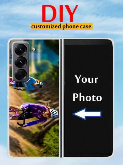 Funda de teléfono personalizada Diseña tu propia funda de teléfono con foto compatible con Fold 6 Fold 5 4 3 5G, funda de teléfono móvil de PC transparente y dura, personaliza la imagen para tu familia y tus vacaciones, Funda Galaxy Z Fold 7