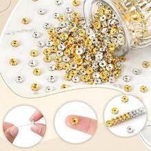 50/100Pcs 8mm Silver/Gold Rhinestone Rondelle Spacer Beads For Jewelry, Bracelets, Necklaces, Hair Crafts & Parties - Multicolor - View 4
