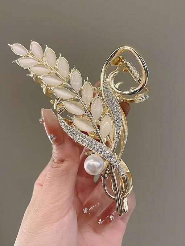 Novo prendedor de cabelo em formato de espiga de trigo para mulheres, prendedor de cabelo sofisticado para a parte de trás da cabeça, presilha de cabelo elegante, acessório de cabelo estiloso (1 unidade), outono, acessórios de cabelo femininos, ferramentas de cabelo, itens para cabelo, itens, acessórios de beleza, presentes, viagens, presentes para mulheres, itens para cabelo, lembrancinhas