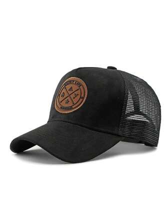 1 st fashionabla mocka män hip hop keps, justerbar unisex Lovers baseball keps Snapback hatt för våren, hösten utomhus resor, Beach Party, Casual, Street Wear. Gradient Letter Design, Polyester Mesh Patchwork, Broderi Dekor