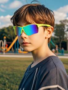 1 Pair Unisex & Kids Large Frame Half-Rim Foldable Glasses - Suitable For Teenagers, & Fashionable, Anti-Slip Design - A - View 1