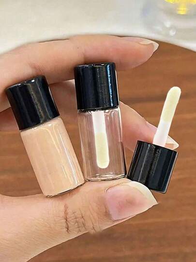 5/1pc Mini Glass Travel Bottles For Liquid Foundation & Concealer&Lip Gloss, 4ml/0.1oz - Portable Cosmetic Containers With Twist-Top Caps, Fragrance-Free, Ideal For Makeup Samples & Toiletries