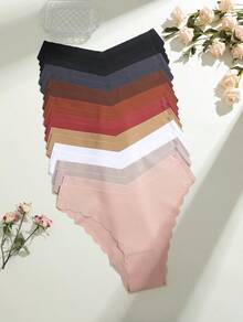 20 Pcs Women's Seamless V-Shape Brazilian Sexy Comfortable Solid Color Panties