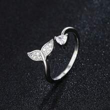 1 pieza Anillo abierto clásico con circonita cúbica de moda, adecuado para uso diario, de fiesta y casual de mujeres - anillo abierto - Ver 5