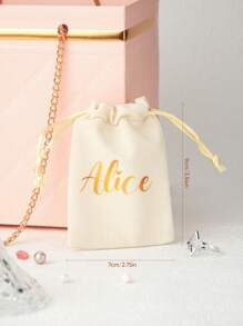 1 pièce Sac à cordon personnalisé avec nom, pochette en velours personnalisée, sac à cordon personnalisé, porte-monnaie, sacs à bijoux personnalisés, cadeau de mariage, cadeau fête des mères, cadeau pour la meilleure amie, cadeau pour maman, cadeau pour petite amie, cadeau pour elle, cadeau pour épouse