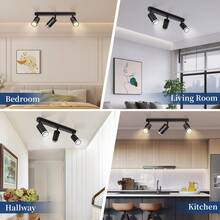 CANMEIJIA GU10 Recessed Ceiling Lights, LED Flush Mount Ceiling Lights, Decorative Downlight For Room, Black Single/Double/Triple Heads Available, Suitable For Shop, Study, Bedroom, Living Room, Cafe, Exhibition Hall, Gallery, Museum, Corridor, Porch, Choose Size As Needed - GU10 Ceiling Lamp - View 11