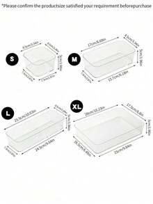 1/2/4/5/6/7 Pcs Transparent Drawer Organizer Boxes, Makeup Storage Boxes, Kitchen Utensils, Snacks, School Supplies, Drawer Divider Organizers, Desktop Organizers, Convenient For Storing Face Masks, Lipsticks, Perfumes, Makeup Brushes, Eyeshadows, Skincare Products, Stationery, Room Decor, Home Decor, Bathroom Decor, Vanity Organizers. (Pure White, Mixed With Beige Fuzz) - Clear - View 21