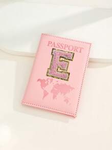 Capa Para Passaporte Com Letras De A A Z, Porta-Passaporte De Viagem Com Estampa De Mapa, Pasta Para Passaporte Rosa, Carteira Para Passaporte Para Viagens De Negócios