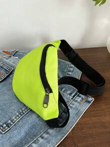 1pc Fashionable Women Waist Bag/Chest Bag With Invisible Zipper, Solid Color & Waterproof Nylon Material For Holding Coins And Small Items Men Zip Front Waist Bag Chest Bag Fanny Pack Crossbody Bag Sling Bag For Travel Work Sport Essentials Belt Bag For Men