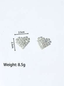 Sexy Glitter Heart Shape Rhinestone Pasties, Jewelry Accessory For Women's Bikini, Nightclub Party