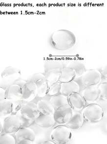 10/20/50/100 piezas Piedras de vidrio transparente, bolas de vidrio planas, piedras decorativas de vidrio transparente para manualidades DIY, decoración de mesa, acuarios, decoración floral, mosaicos, portavelas, decoración de chimeneas y hogar, decoración de jarrones y floreros