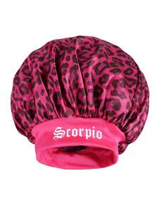 1顶缎面睡帽，印有12个星座图案，可定制。宽边弹力缎面睡帽，适用于护发、旅行、美发产品、美发工具、美发配饰、发型师和美发用品。 - 玫紅色 - 查看 5