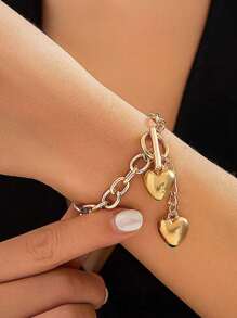 Collar de colgante de llave en forma de candado de cadena punk europeo y americano para mujeres, clásico y de moda, pulsera geométrica con hebilla OT y cadena microincrustada