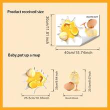 1pc Creative Car Scratch Protector, Funny Chicken And Egg Design, Waterproof Self-Adhesive - Multicolor - View 5