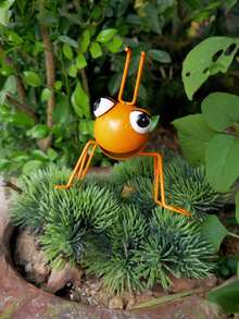 1pc Rustic Iron Ant Sculptures With Big Eyes - Perfect For Garden & Yard Decor - Multicolor - View 8