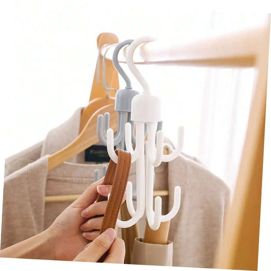 Multifunctional Closet Hook, Rotatable Hanging Organizer Closet Clothes Hangers Handbags Storage Hooks - Multicolor - View 1