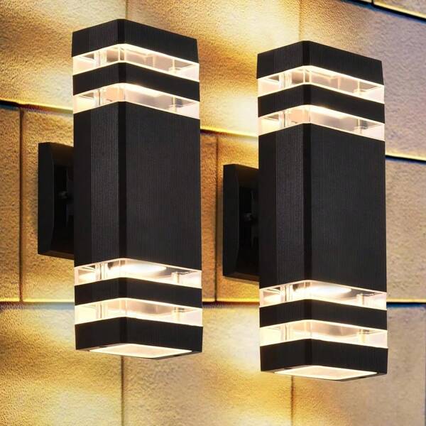 CANMEIJIA Individuell anpassbare Außenwandleuchte, Acryl-Blumenmuster-Kristalloptik, IP65 wasserdichte LED Innen-/Außenbeleuchtung, E27 Lampenfassung, quadratische/runde Fassung für Terrasse, Treppenhaus, Straße, Innen-/Außenbereiche