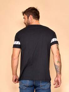 camiseta masculino  manga curta 4C11 - Preto - Visão 2