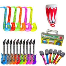 1pc/3pcs Inflatable Music Props, Durable PVC Material, Assorted Colors, For Party Decorations And Stage Performance Accessories, No Power Needed, Perfect For Themed Parties, Music Festivals And Birthday Celebrations