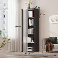 Easy Assembly Office Bookshelf, Simple Multi-Layer Home Clothes Storage Cabinet, Multi-Functional Classroom Miscellaneous Storage Cabinet, Small Dust-Proof Wardrobe Storage Rack For Rental Bedroom - White - View 12