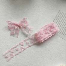 2 Sizes Multicolor Lace Embroidery Ribbon Trims, Bridal Wedding Decoration Bow Gift Wrapping Sewing Applique Edging, 4cm Wide